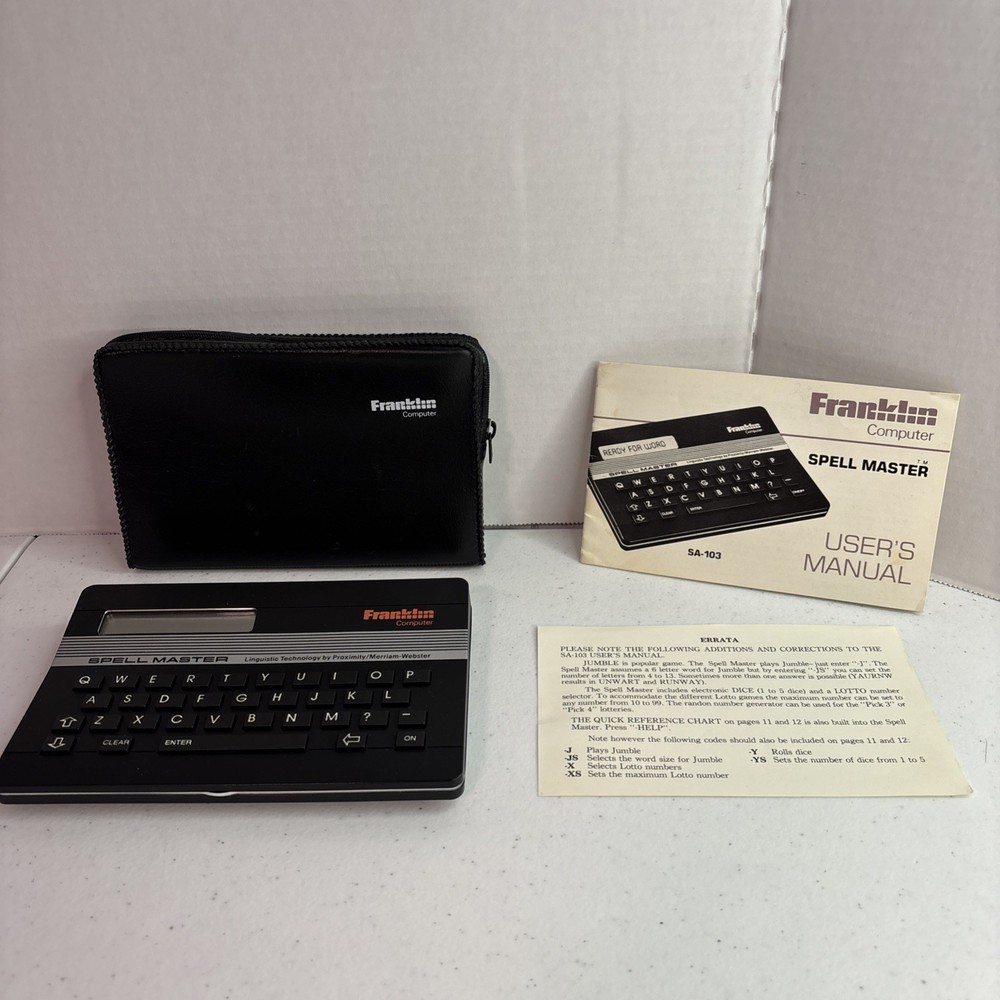 Franklin Computer Spelling Master SA-103 TESTED WORKS