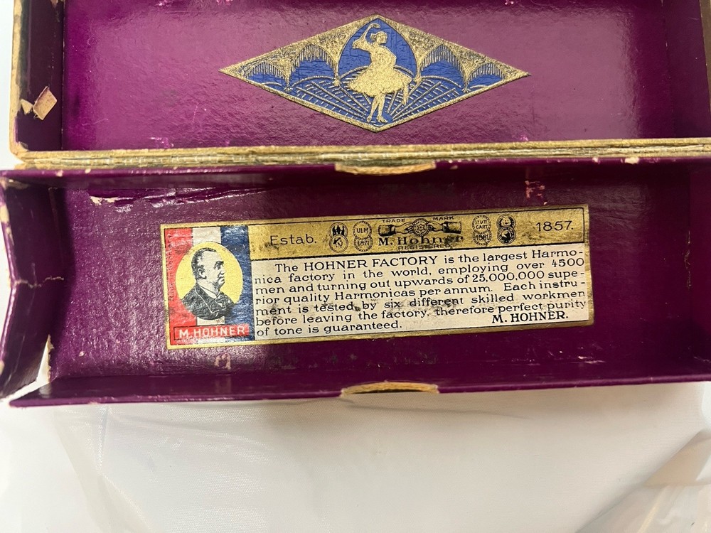 M. HOHNER THE CHROMONICA Chromatic Harmonica Key G with Original Box