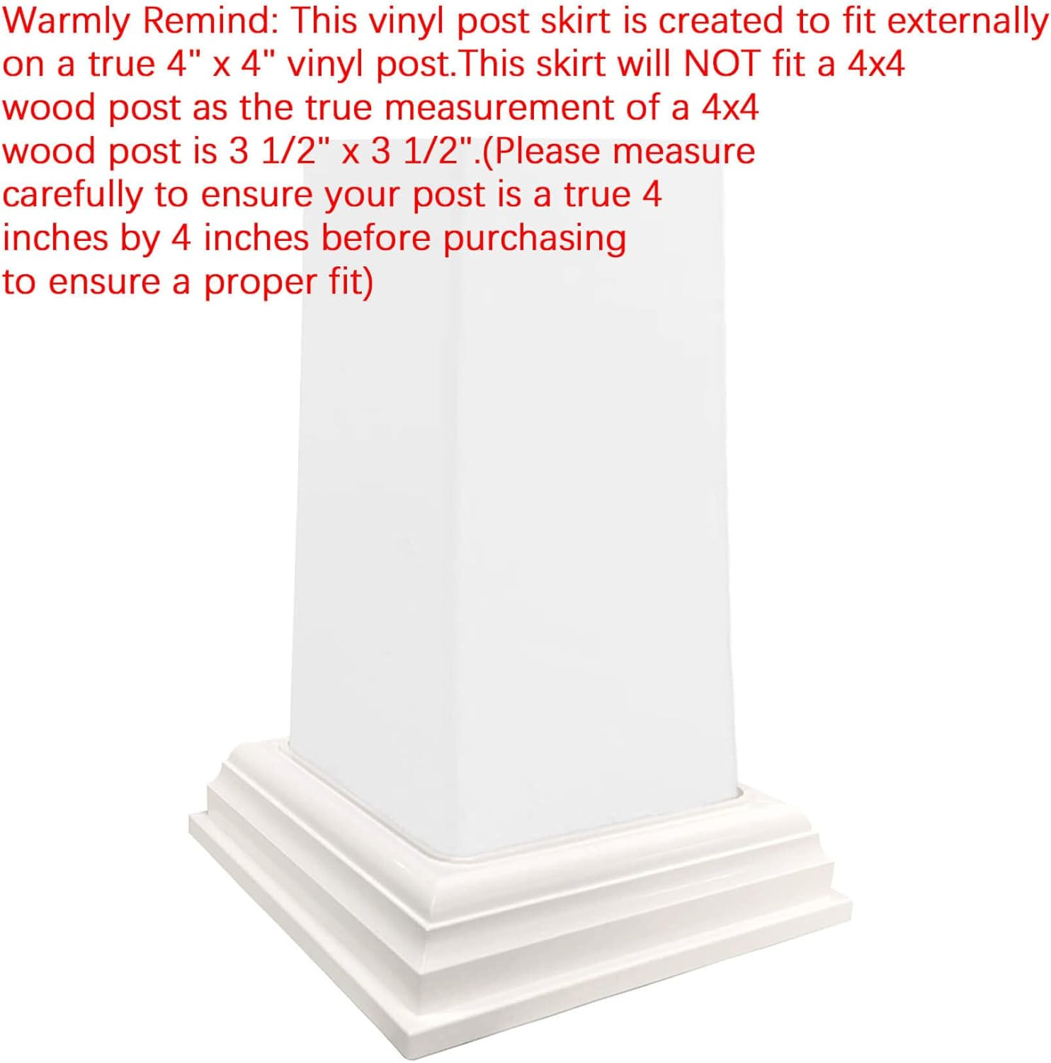 Split Style Vinyl Fence Post Skirt/Pvc Post Cover/Skirt Shoe for Hand and Stair