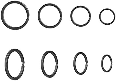 40 Pack Black Metal Key Rings Split Keychains