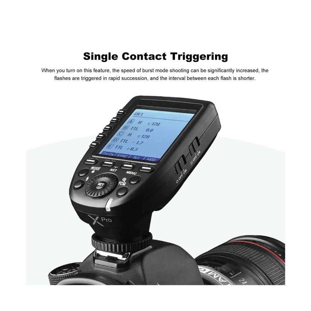 Godox XPro-C E-TTL 2.4G High-Speed Sync Wireless Flash Trigger Transmitter Co...