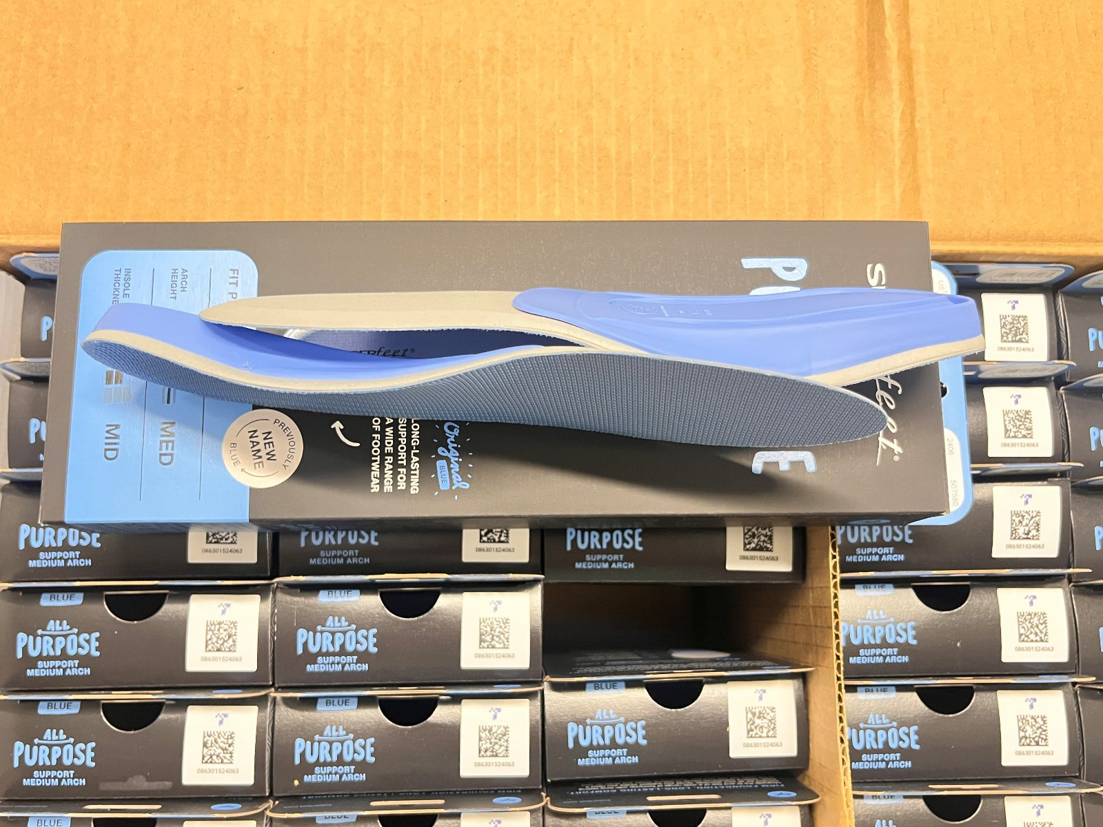 Superfeet All-Purpose Support Medium Arch Insoles (Blue) SIze C M5.5-7/ W6.5-8