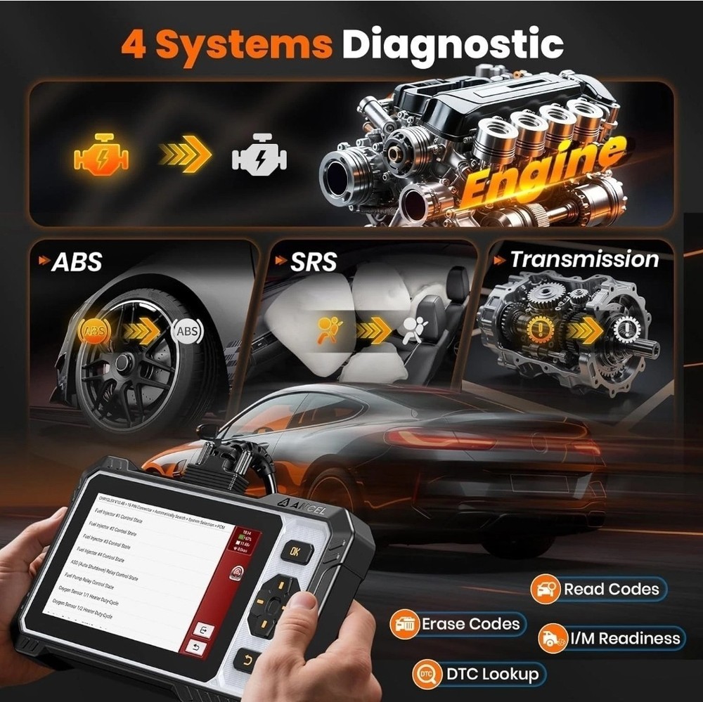 ANCEL FX6000 Bidirectional OBD2 Scanner 10+ Active Test & 7 Reset Services,Top🔥