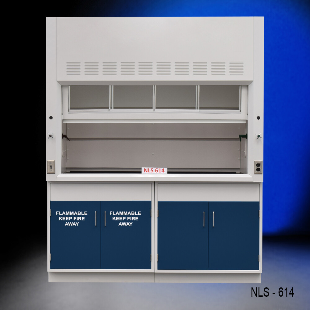 6' Laboratory Bench Fume Hood w/ Flammable & General Storage / E1-181