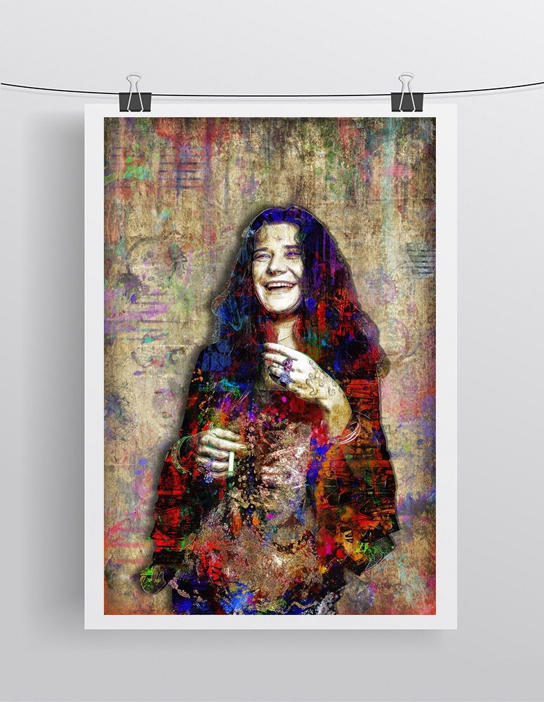 JANIS JOPLIN 8x10inch Pop Art Poster, Janis Joplin Tribute Free Shipping US
