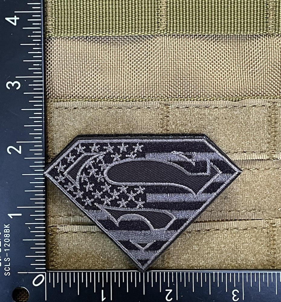 SUPERMAN American Flag Shield Tactical Morale Patch Hook and Loop Backed