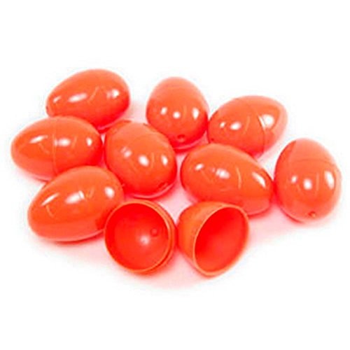 50 ORANGE EMPTY EASTER EGGS VENDING, CRAFTS, ETC.