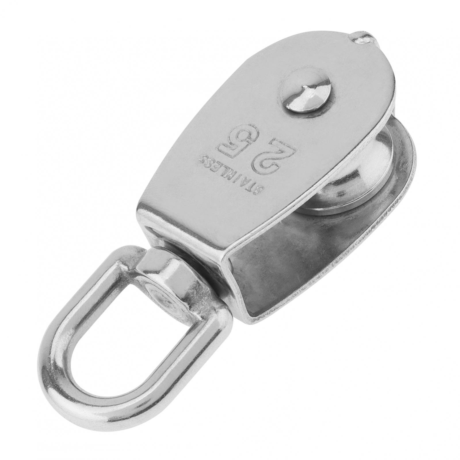 2x M25 Single Pulley Block 304 Single Pulley Wheel Kit for Lifting / Hanging US