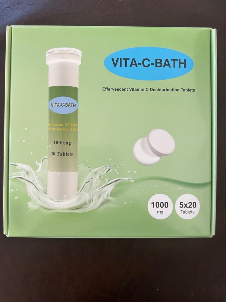 Vitamin C Bath Dechlorination Tablets Effervescent Vitabath 200 Tablets 2 PACK