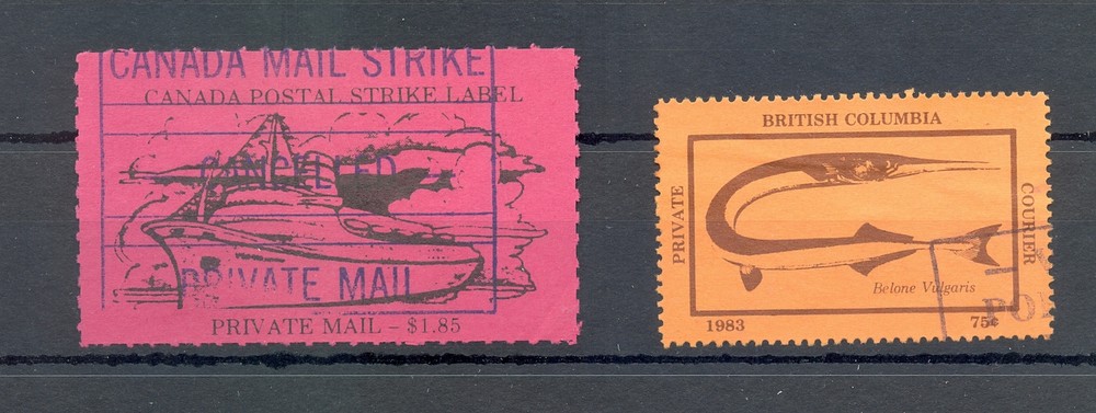 CANADA 2 x LABEL STAMP - 1983 - POSTAL STRIKE --