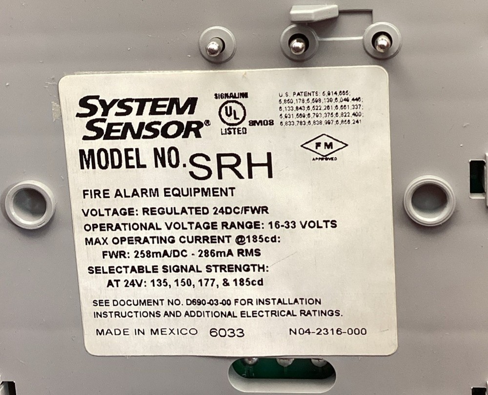 New In Box System Sensor SRH Strobe HI CD Red Fire Alarm