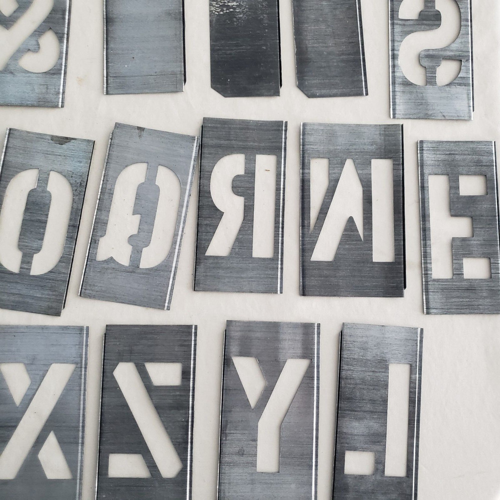 Vintage General Easy Lock Adjustable Interlocking Stencils Lot WITH BOX