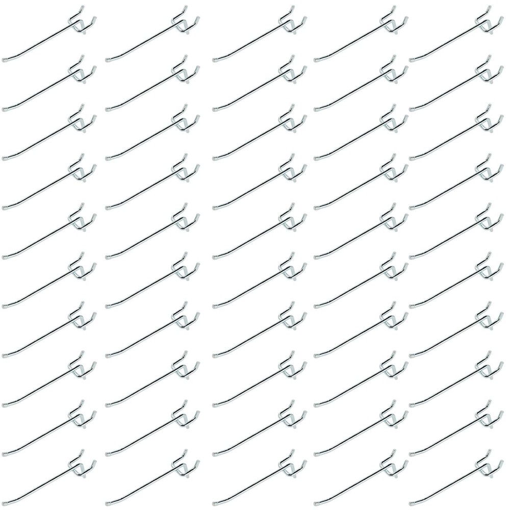Pegboard Hooks Large Diameter 50-Pack 4 Inch L Shape Small Galvanized Heavy D...