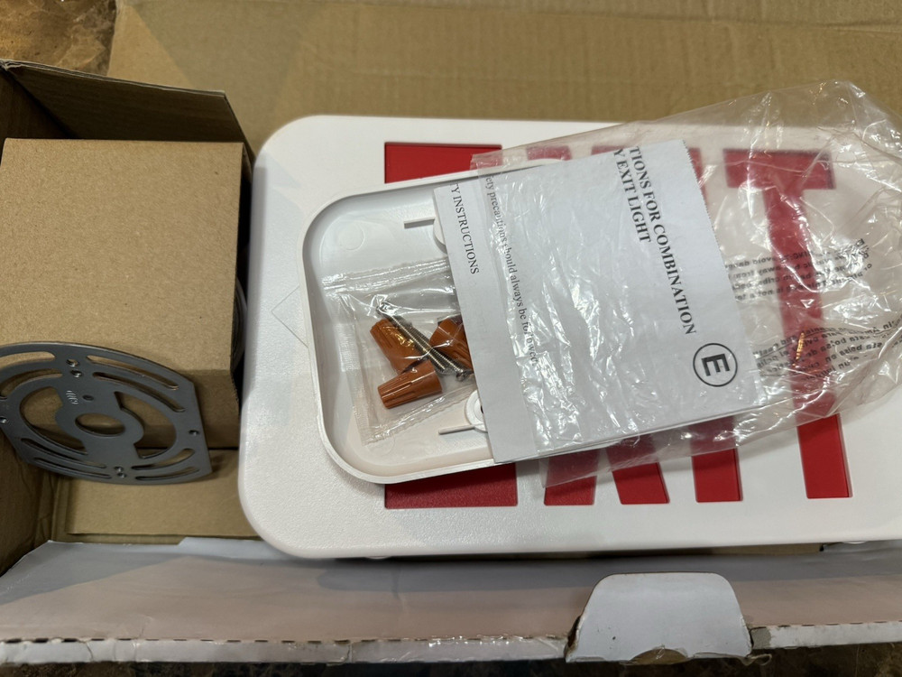 LIT-PaTH LED Combo Emergency EXIT Sign 2 Adjustable Head Lights Back Up Battery