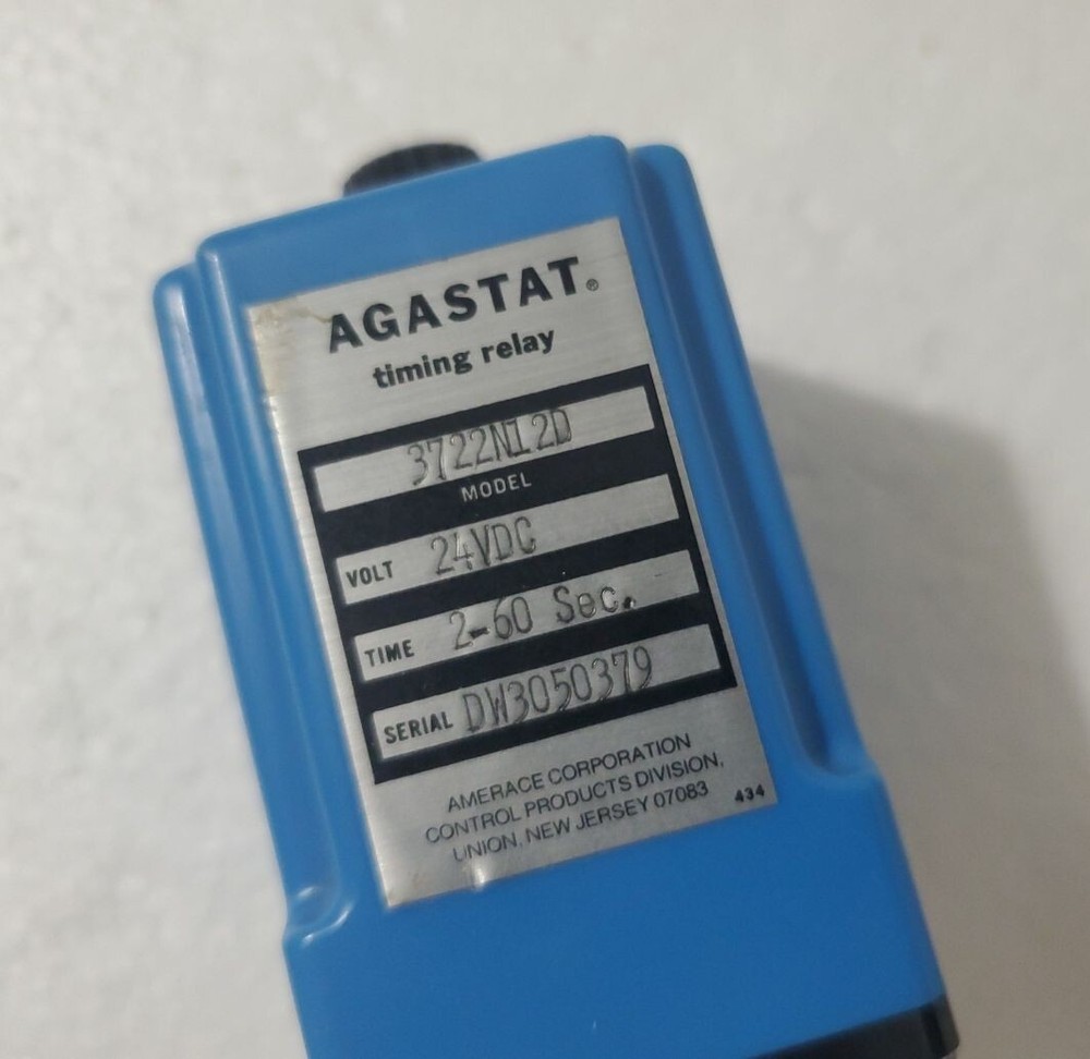 AGASTAT 3722N12D TIMING RELAY 24VDC, 2-60 Sec.