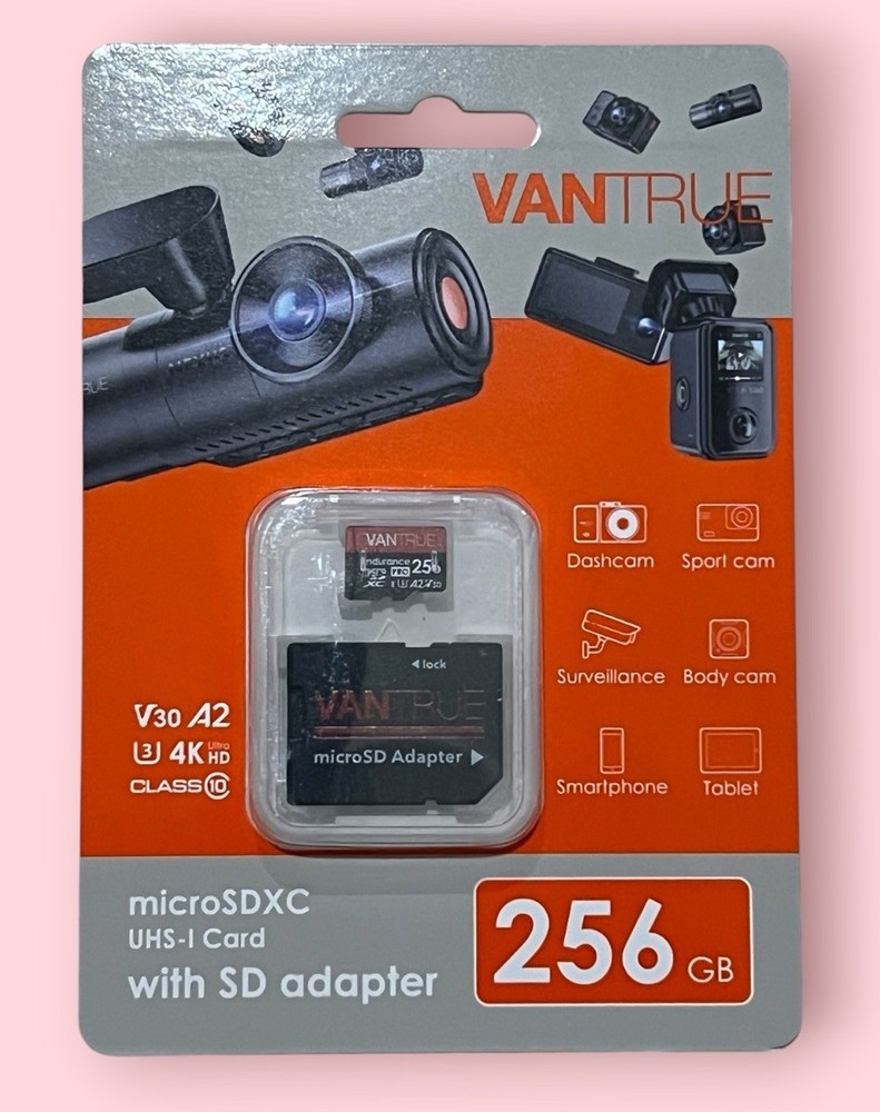 Vantrue microSD 256GB, Memory Card 4K ~~ New