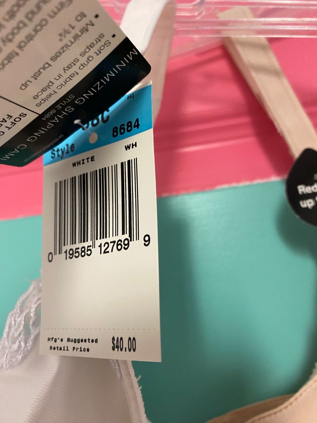 Bali Camisole Cami Minimizer Shapewear 36C or 38C Underwire Modest Style 8684