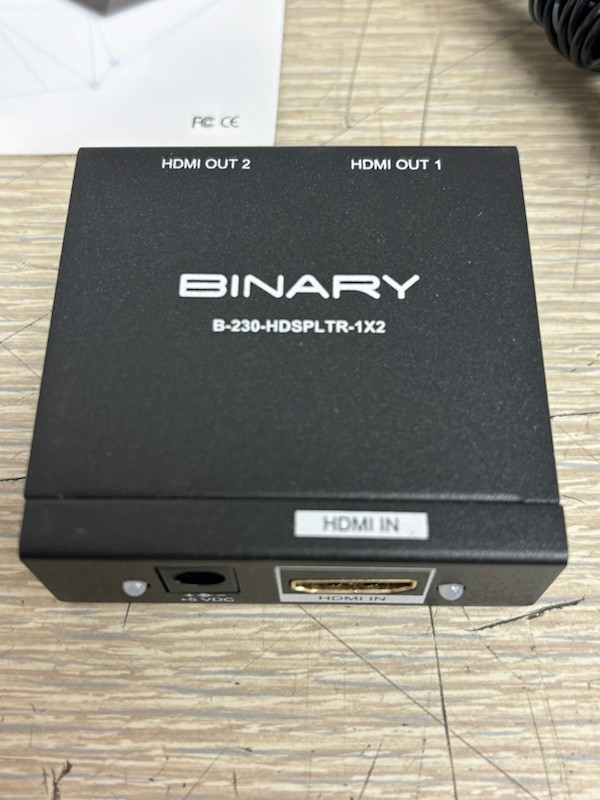 Binary B-230-HDSPLTR-1X2 Powered 4K HDMI 3D Splitter 10.2 Gbps