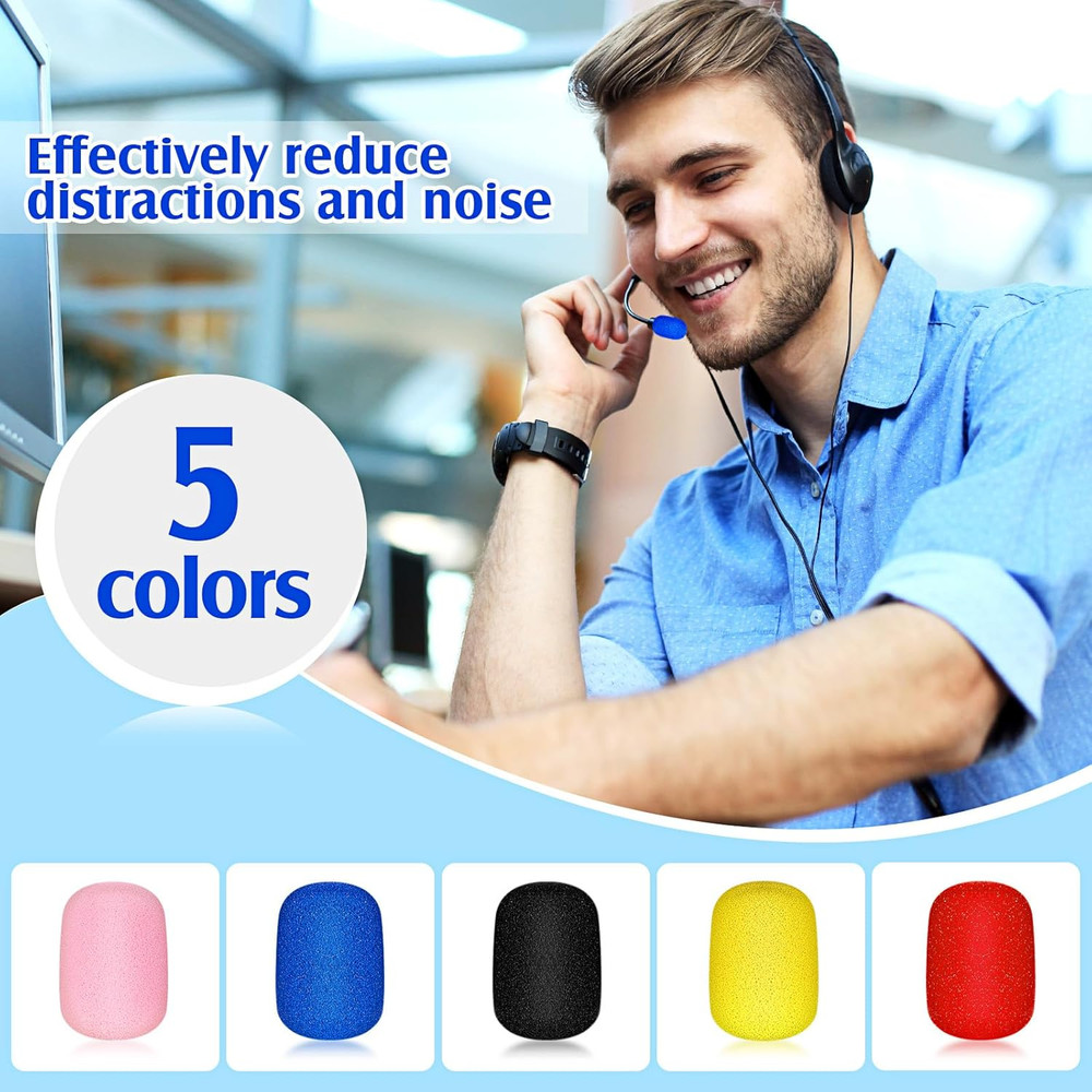 30 Pcs Mini Lapel Headset Microphone Foam Covers Microphone Windscreen Foam Lava