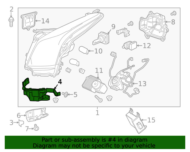 Genuine GM Driver Side Head Lamp Bracket 23120433