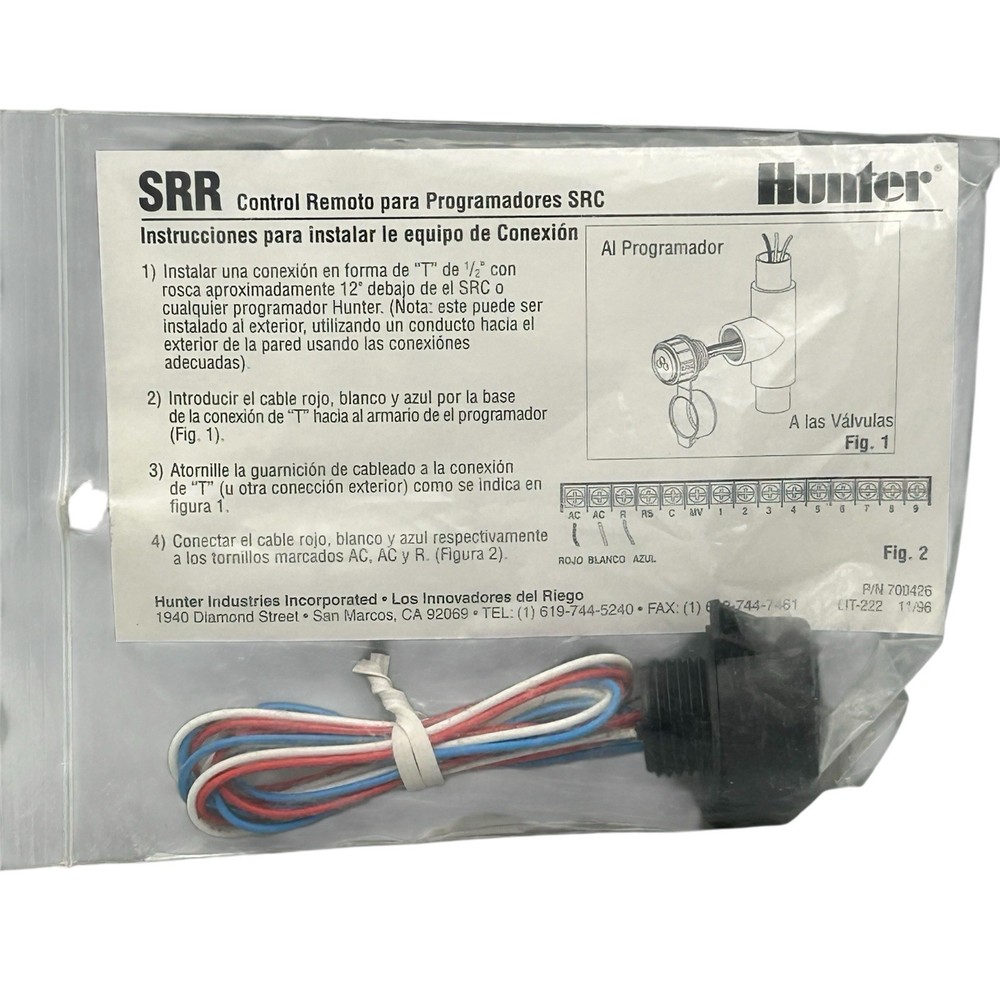 New Hunter SRR Wiring Harness Connection Kit for SRC Irrigation Controllers New
