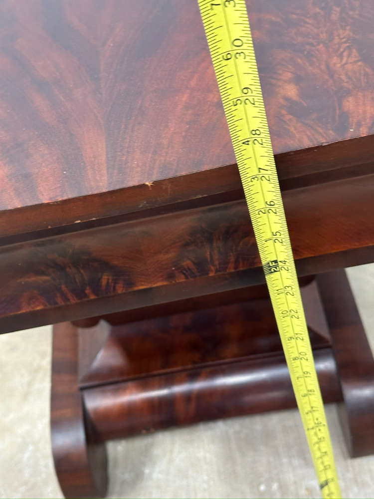 antique flame mahogany table empire classical drop leaf work night stand