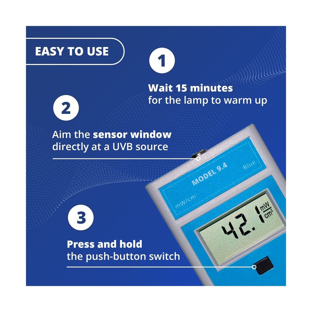 Solarmeter Model 9.4 Visible Blue Light Meter, Handheld Digital Radiometer an...