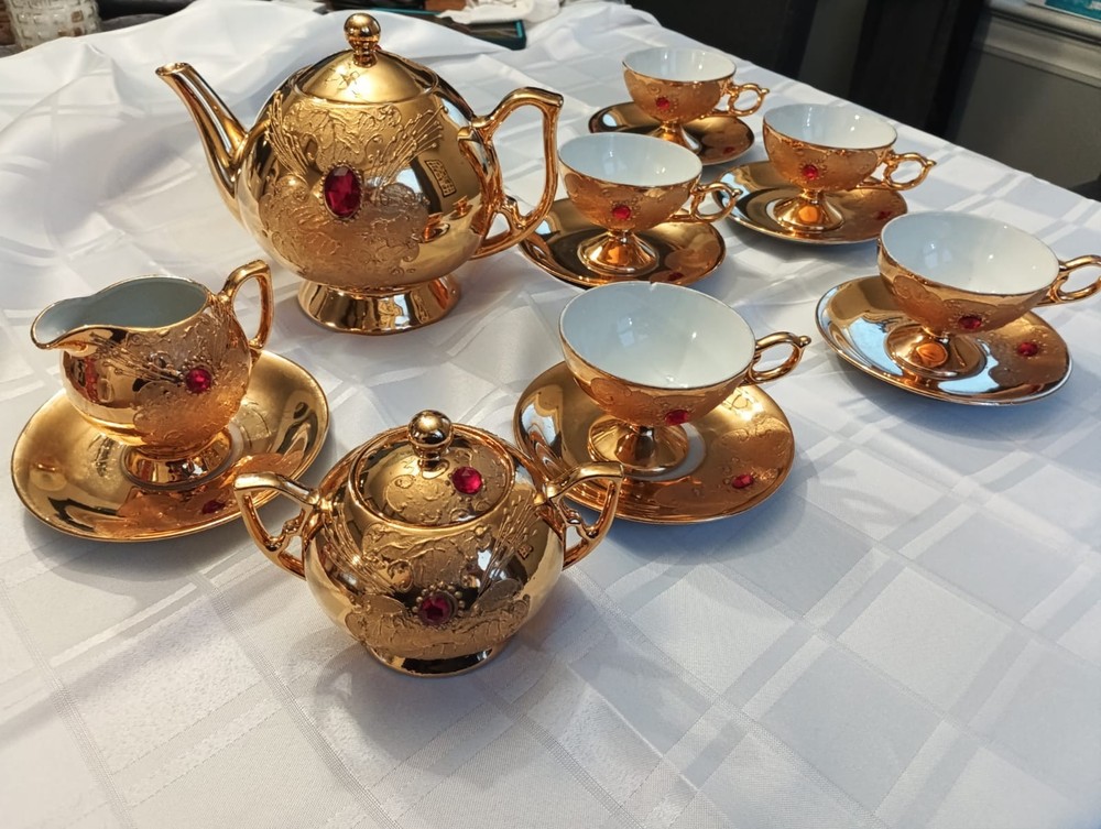 22K gold tea Cup set