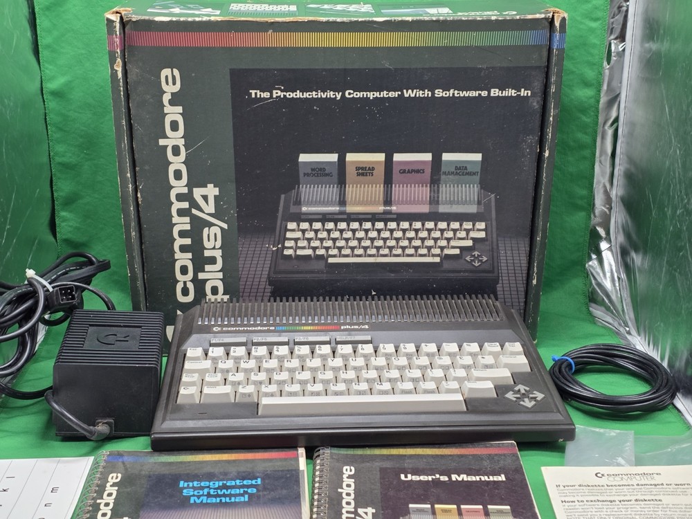 Commodore Plus/4 Vintage Home Computer with Box, Accessories, Manuals
