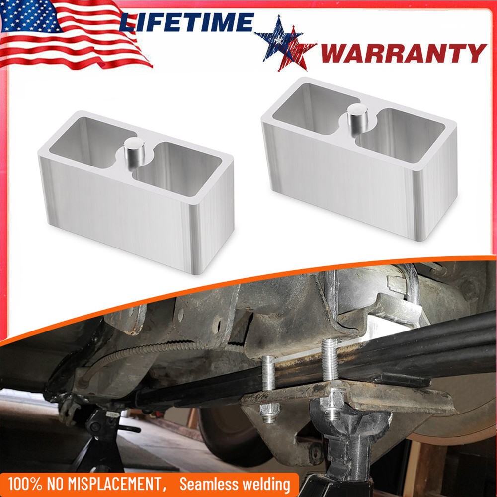2 Inch Universal Leaf Spring Lowering Block Kit for Ride Height Adjustment 2Pcs