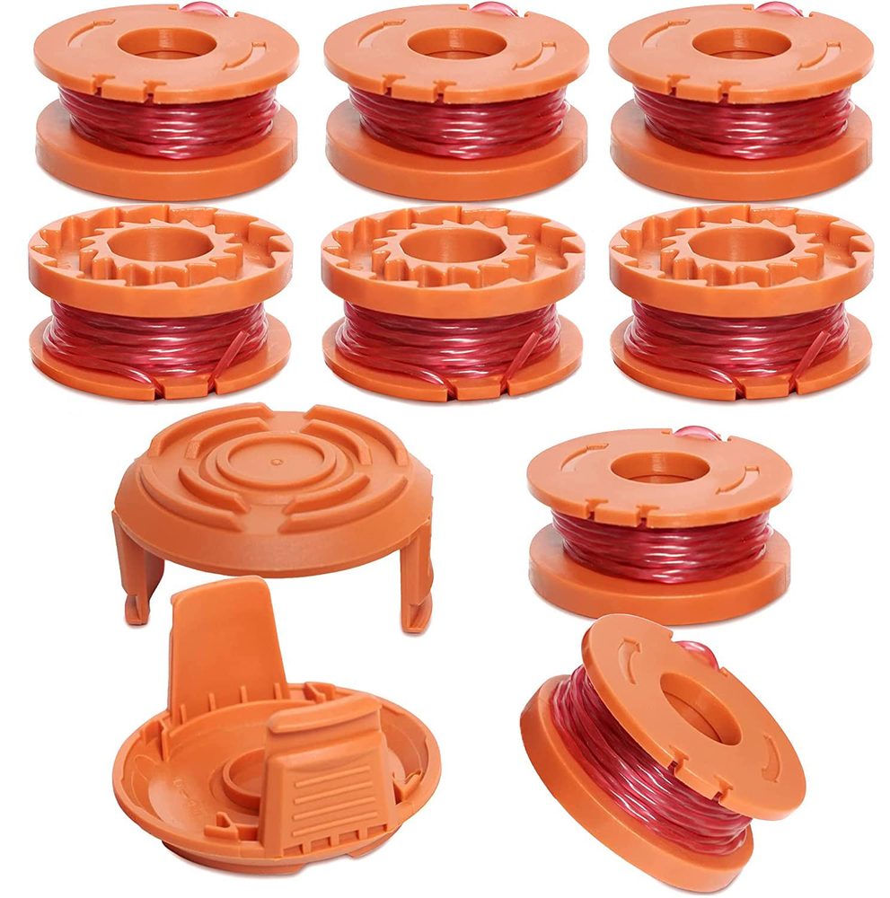 WORX WA0010 8pcs Replacement Spool Line +2pcs Cap For String Trimmer/Edger