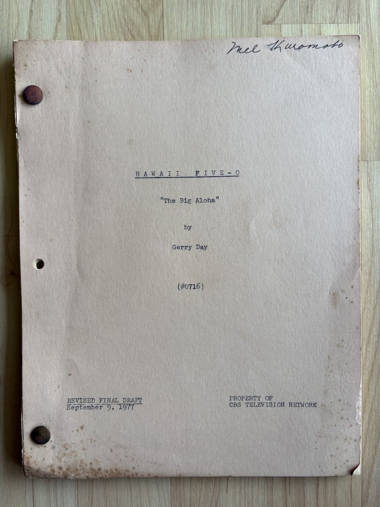 Hawaii Five-O 'The Big Aloha' Original Script Revised Final Draft 1977