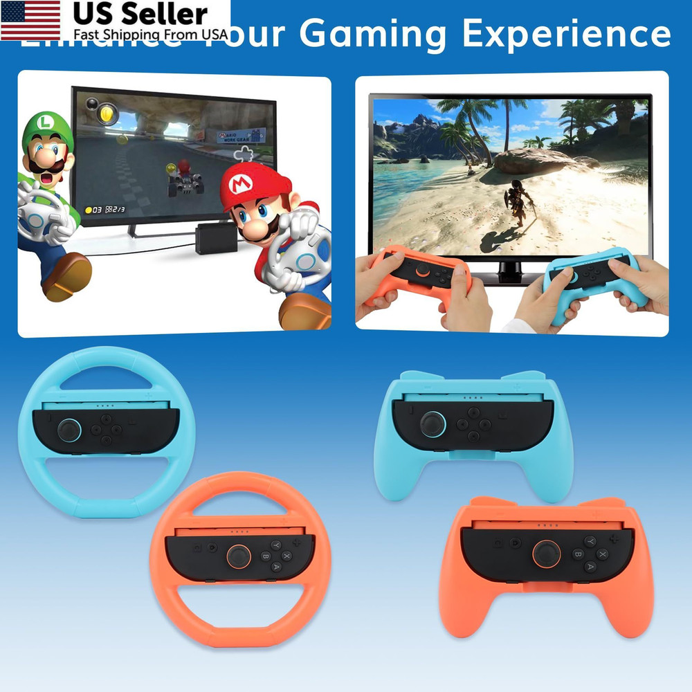 Switch 2 Accessories Bundle for Nintendo 2, 2 Kit-Orange Blue