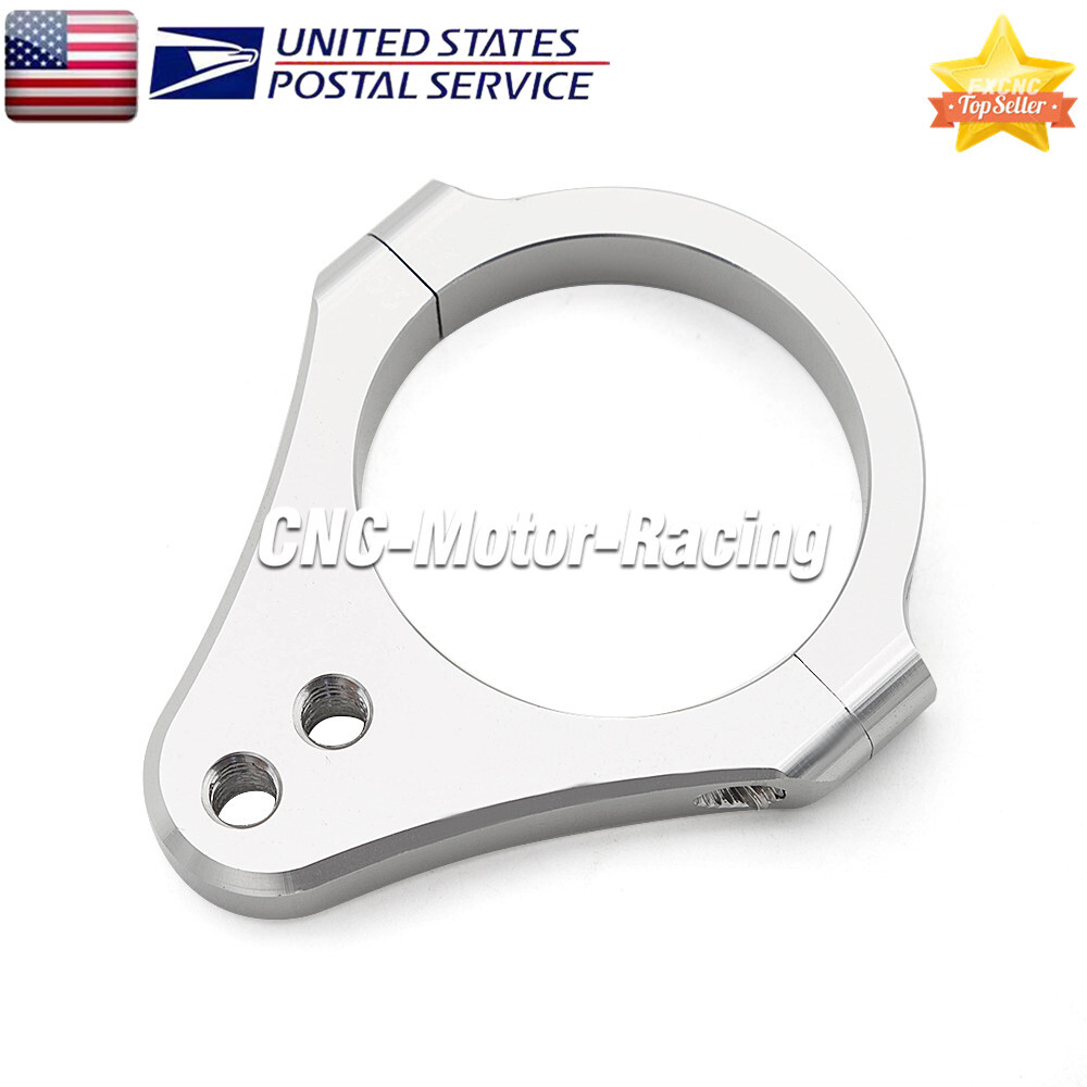 43mm Silver Universal Motorcycle Steering Damper Fork Frame Mount Clamp Bracket