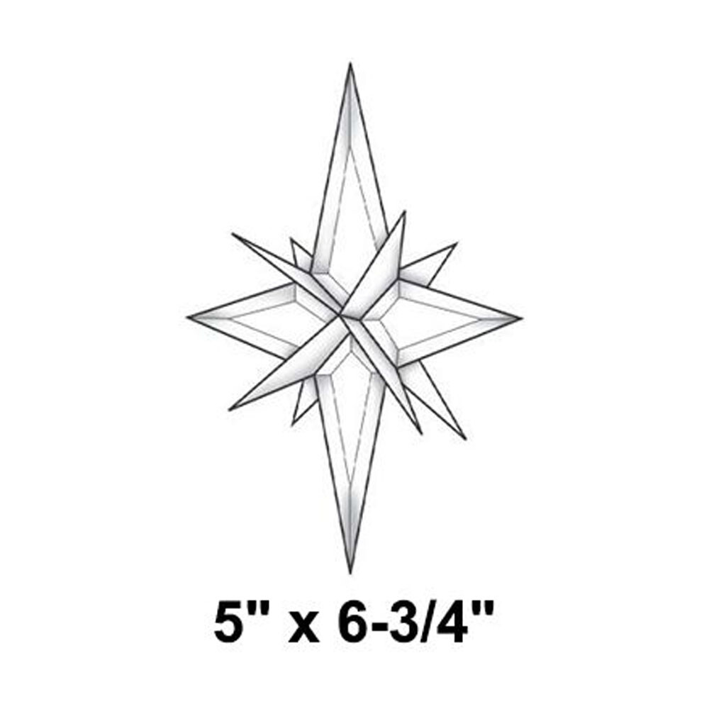 5"X 6-3/4" Exquisite Clear Glass 3-D Star Bevel Cluster EC345