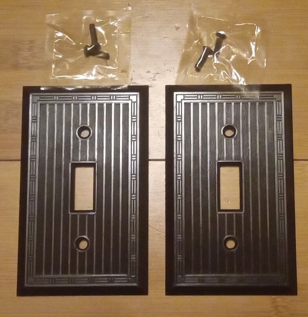 2-PK VINTAGE Sierra Light Switch WALL PLATE Toggle BROWN BAKELITE NEW 91071