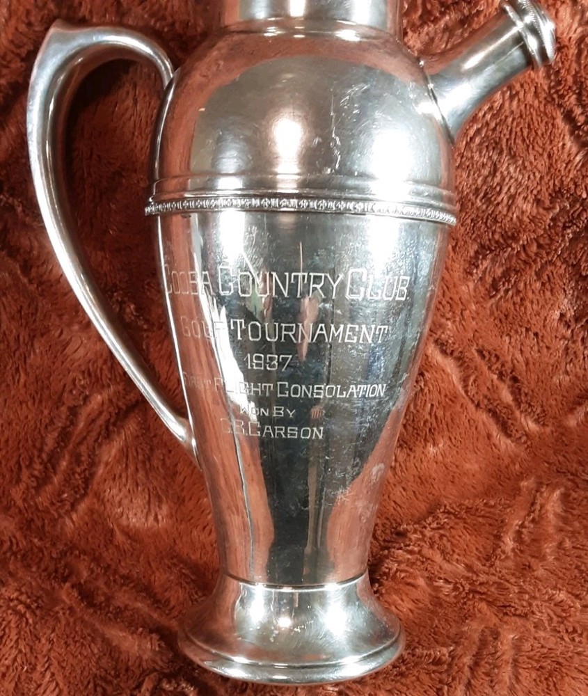 Antique Silver Plated Cocktail Pitcher Engraved