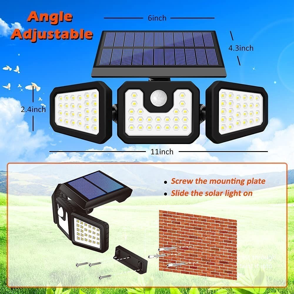 4 Pack LED Motion Sensor Solar Lights ,Outdoor IP65 Waterproof Security Lamp NEW