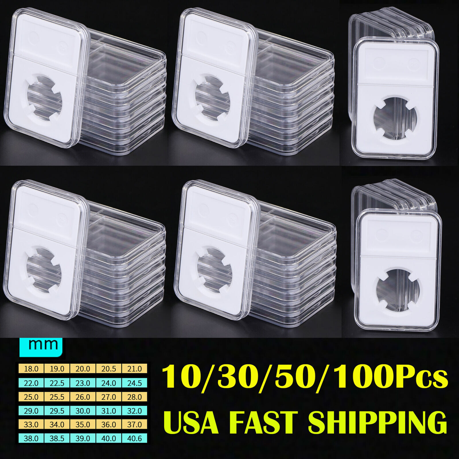 Coin Slab Holders For Grade PCGS NGC Display Storage Collection Box 18 38 40mm