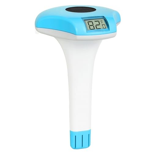 Solar Digital Pool & Spa Thermometer, Weather Resistant Floating Blue