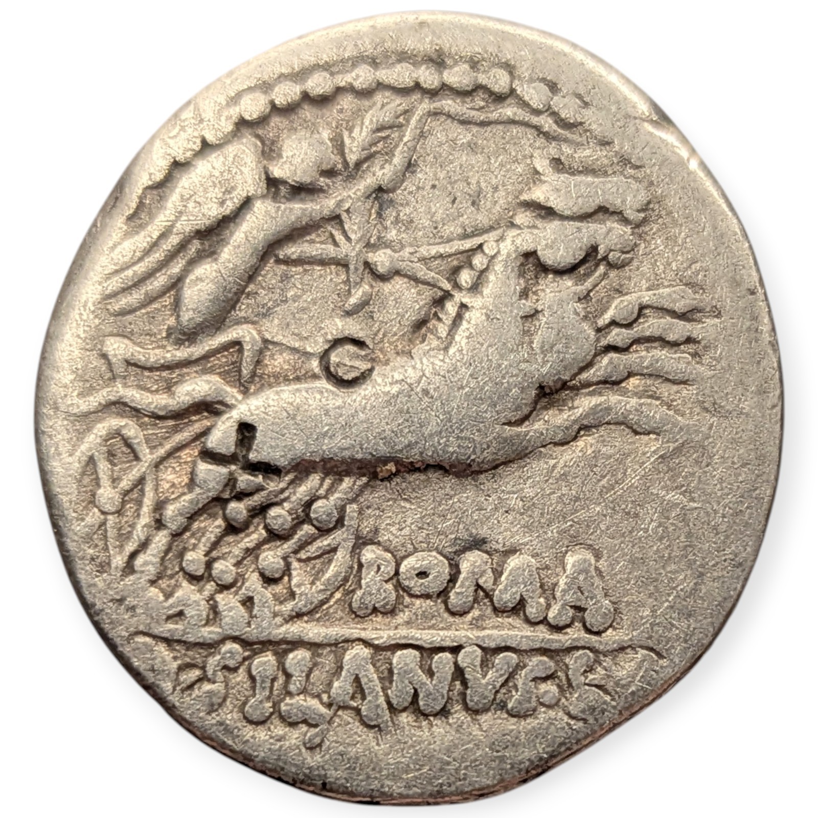 D. Silanus L.f, 91 BC. Denarius Silver Roman Republic Ancient Coin Salus 2S