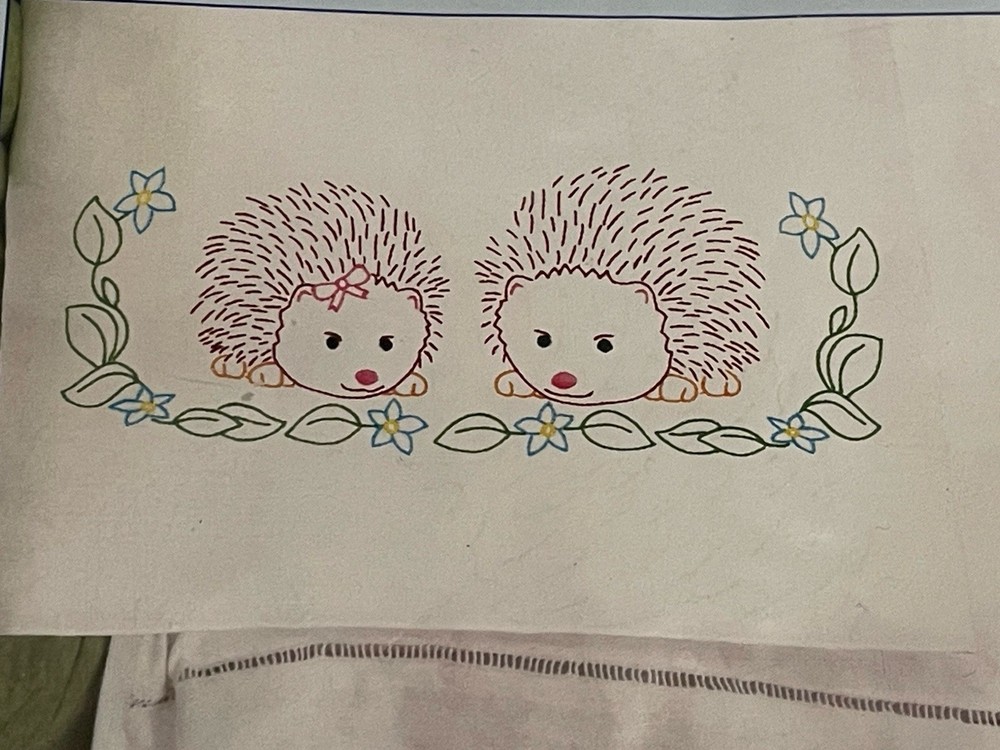 Jack Dempsey Needle Art Hedgehogs Children’s Pillowcase