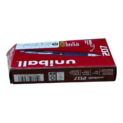 12 Pens Uniball Signo 207 Gel Roller Ball Retractable Black Ink Gel Pen 0.7mm