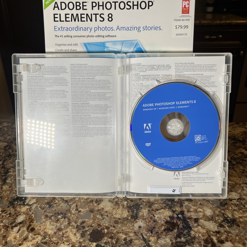Adobe Photoshop Elements 8 Editing Software Including Bonus Disc