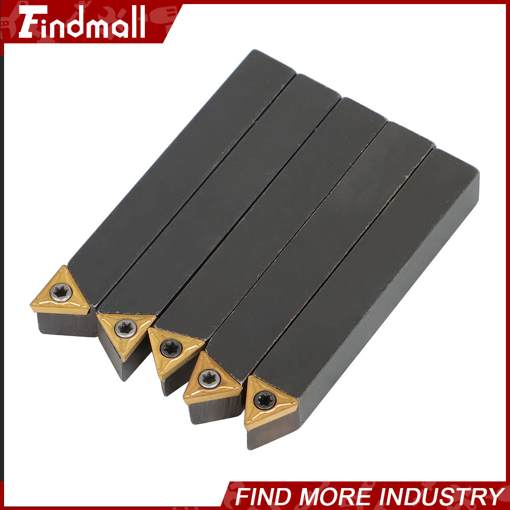 Findmall 5Pc 3/8" Lathe Indexable Carbide Insert &Turning Tooling Bit Holder Set
