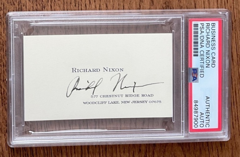 Richard Nixon Autograph Signed card Psa Eisenhower V President bas Political