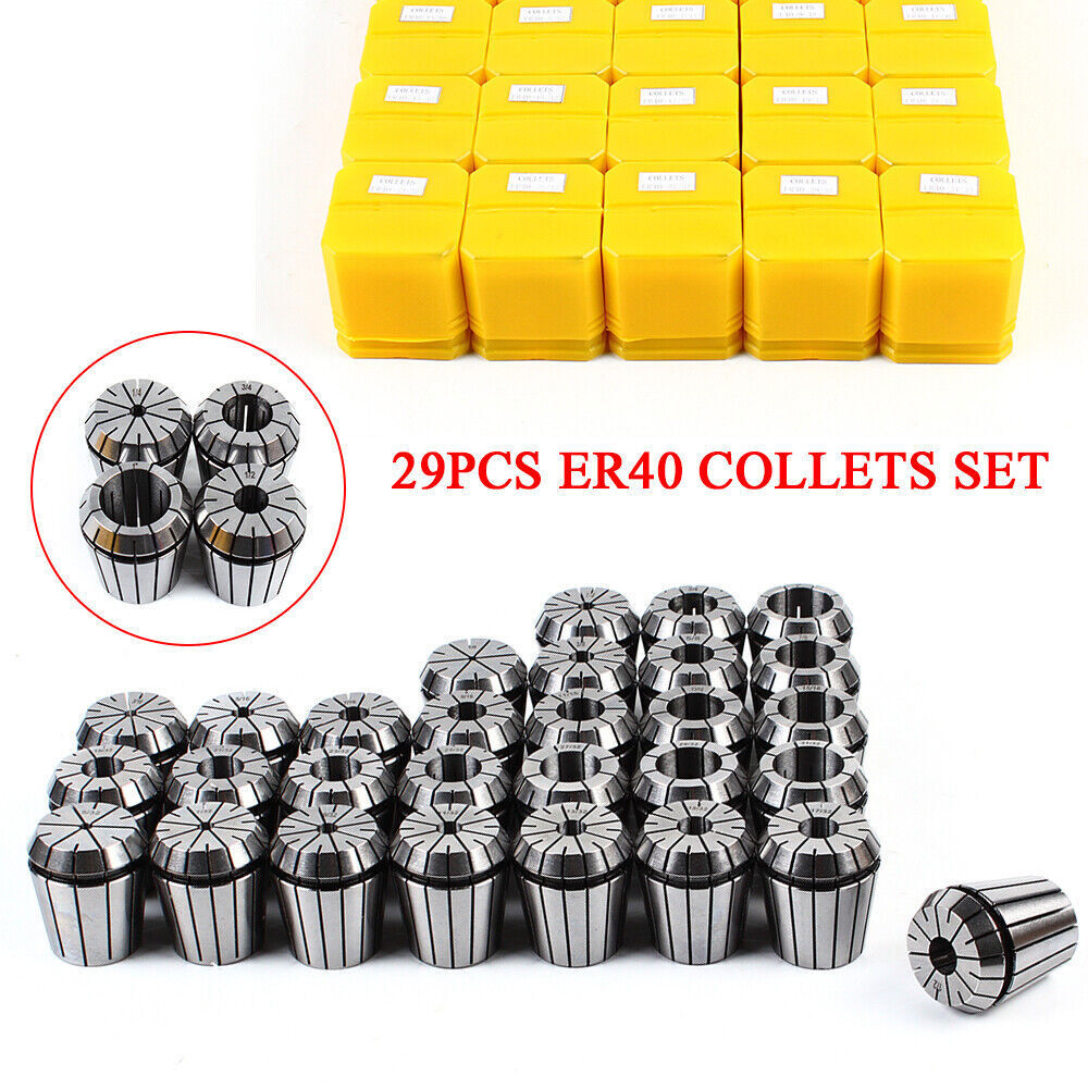 Precision ER40 Collet Set 29PCs Collet Chuck 1/8"-1" Tool for CNC Milling Lathe
