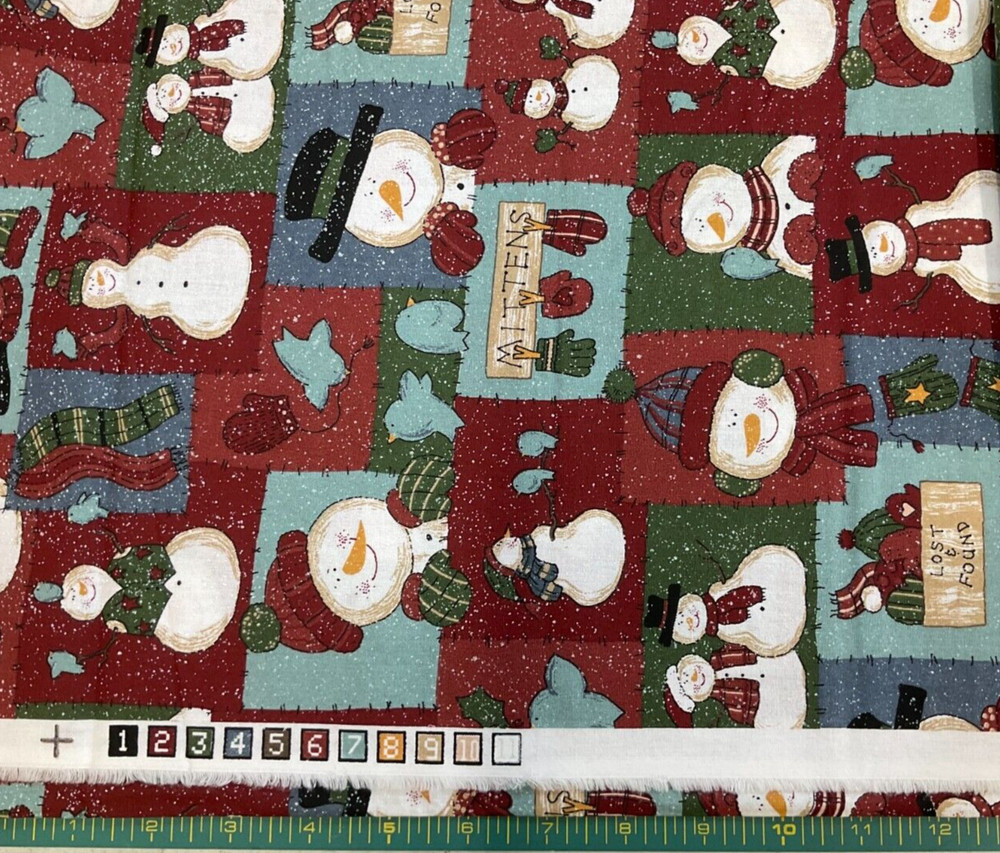 SPRINGS - LOST & FOUND SNOWMAN PATCHWORK- BY THE YARD