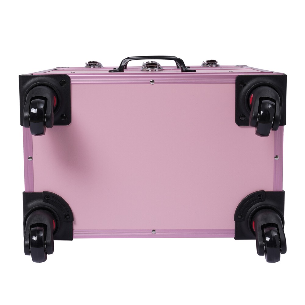 Rolling Makeup Train Case Cosmetic Professional Trolley Makeup Storage Organizer