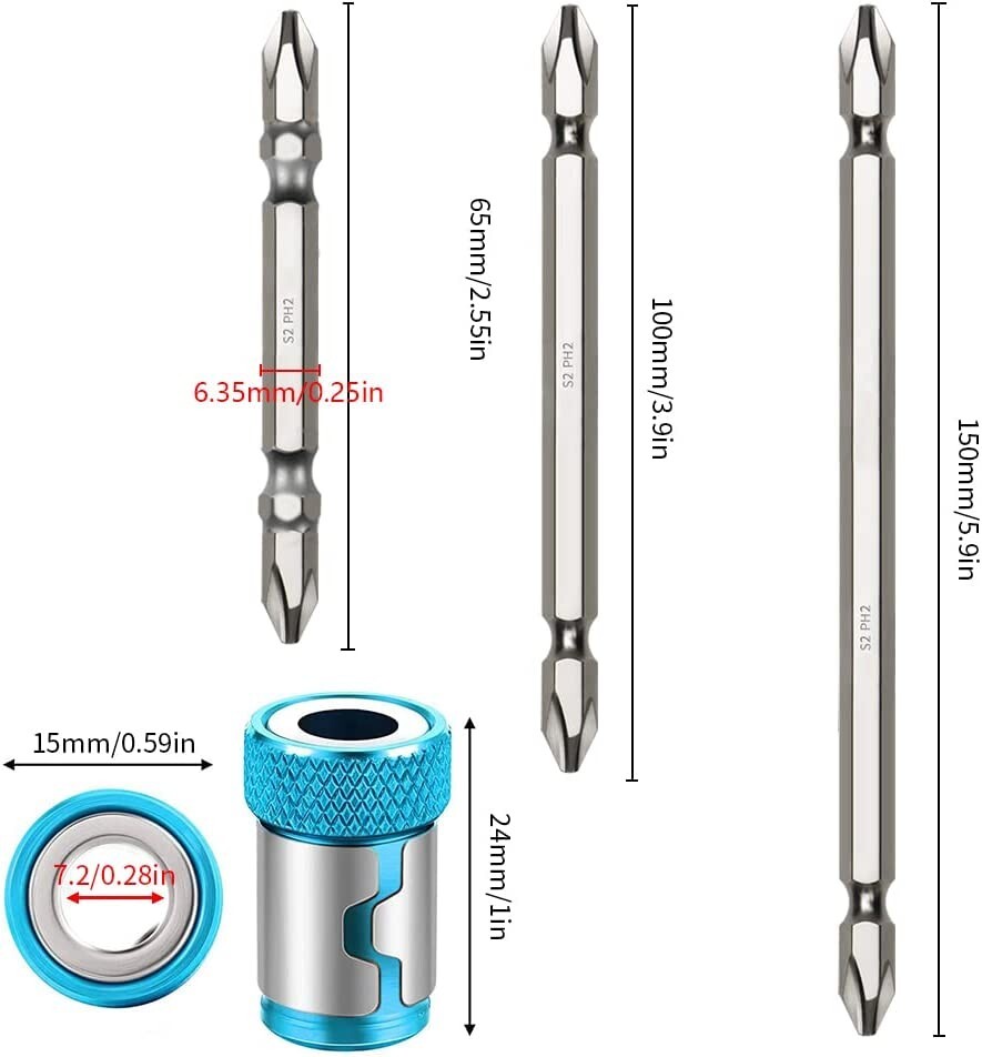 6 PCS Universal Magnetic Screw Holder Ring Alloy Removable Magnetizer Ring Bits
